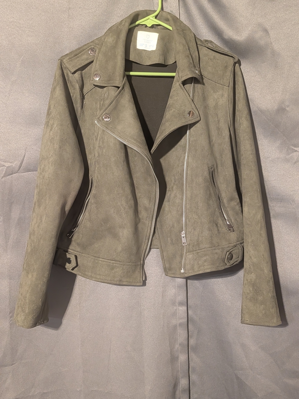 Primark Olive Suede Moto Jacket